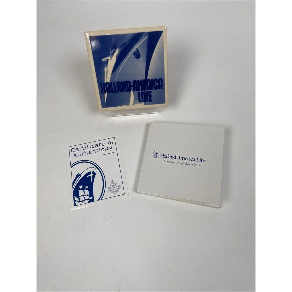 Holland America Line Blue Delft Royal Goedewaagen Cruise Tile Coaster Souvenir